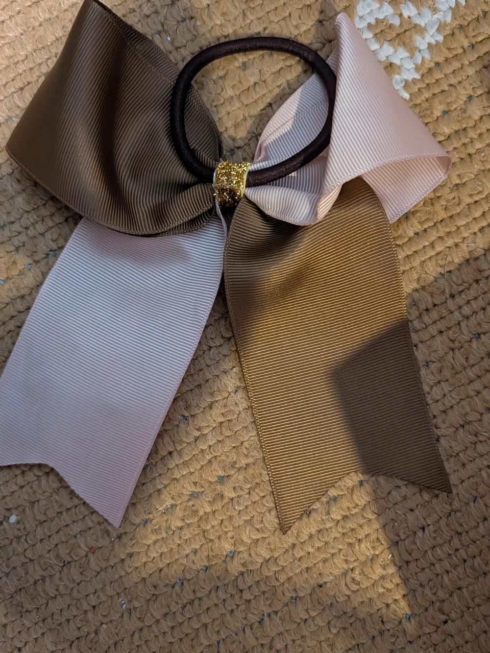 Kids Pink and Brown Character Hair Bow